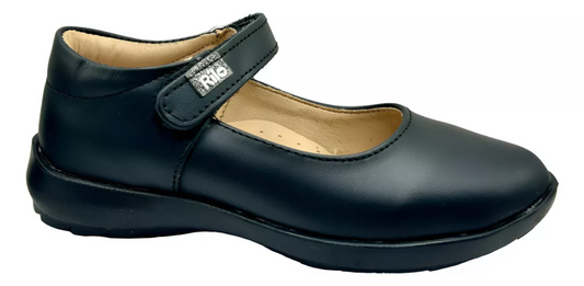 Calzado Escolar Para Niña Rilo Negro Velcro 9200