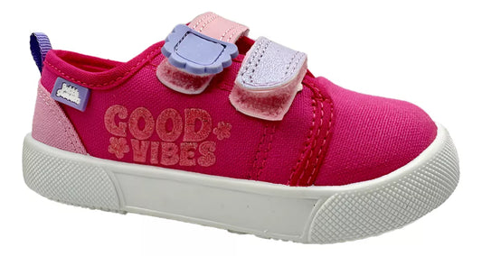 Tenis Niña Rosa Velcro Casual Bubble Gummers Turron