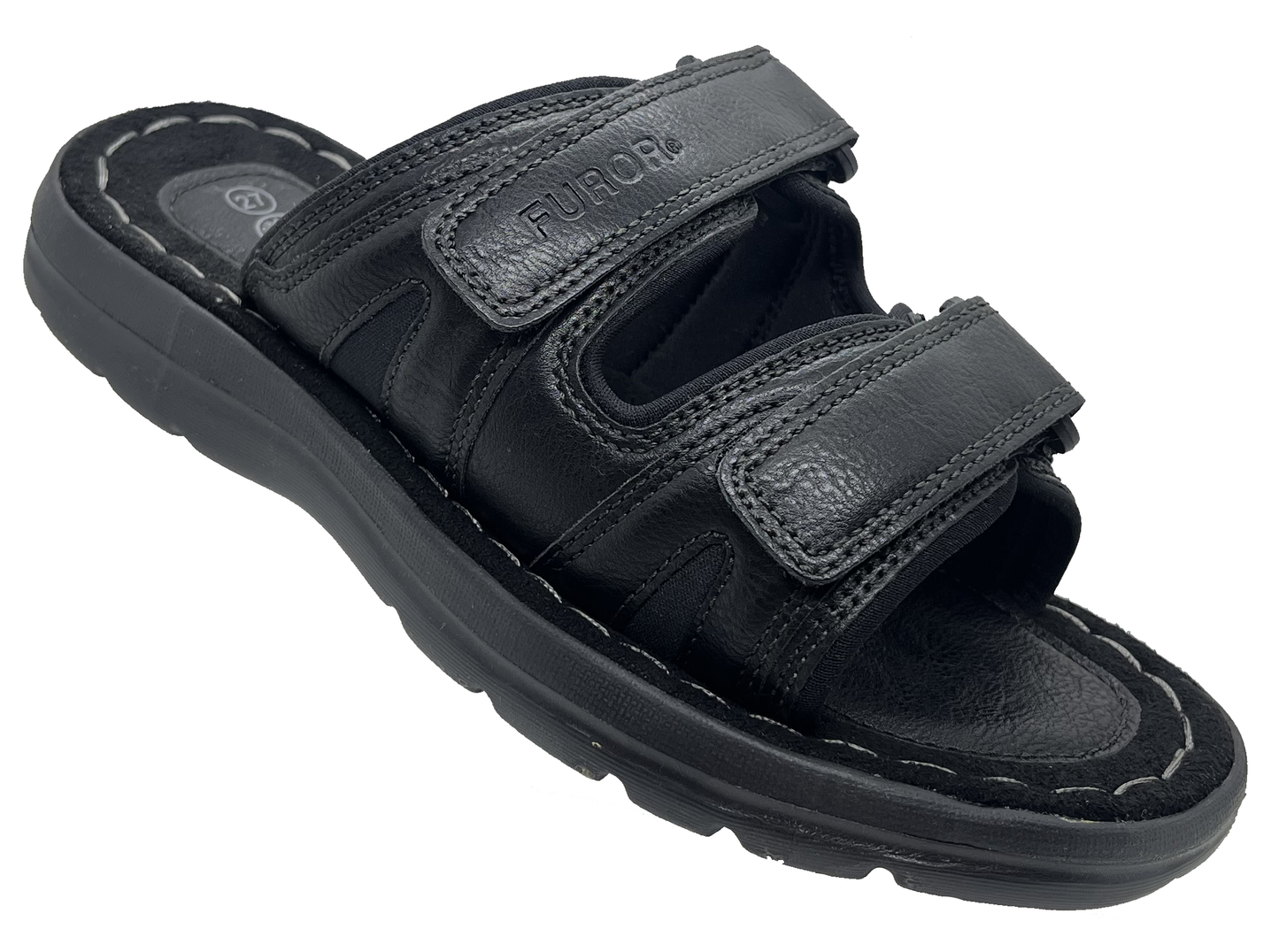 Sandalia Para Caballero Velcro Furor Negra 24098